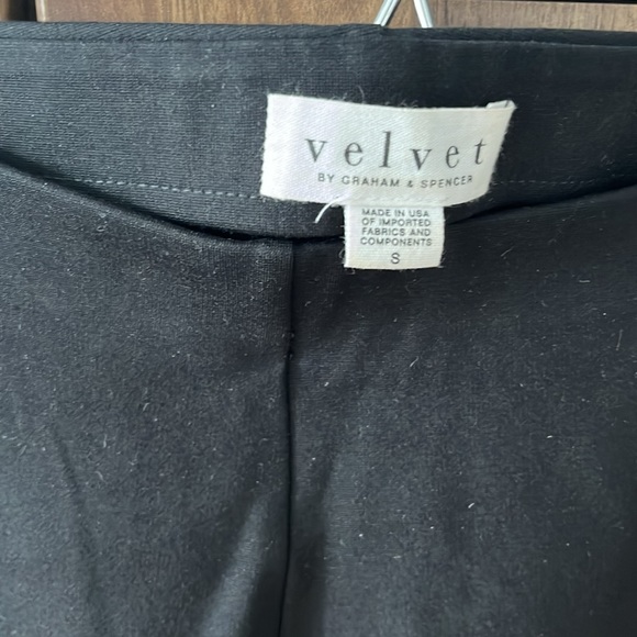 Black cotton pant with red and white stripe down leg. - Picture 2 of 3